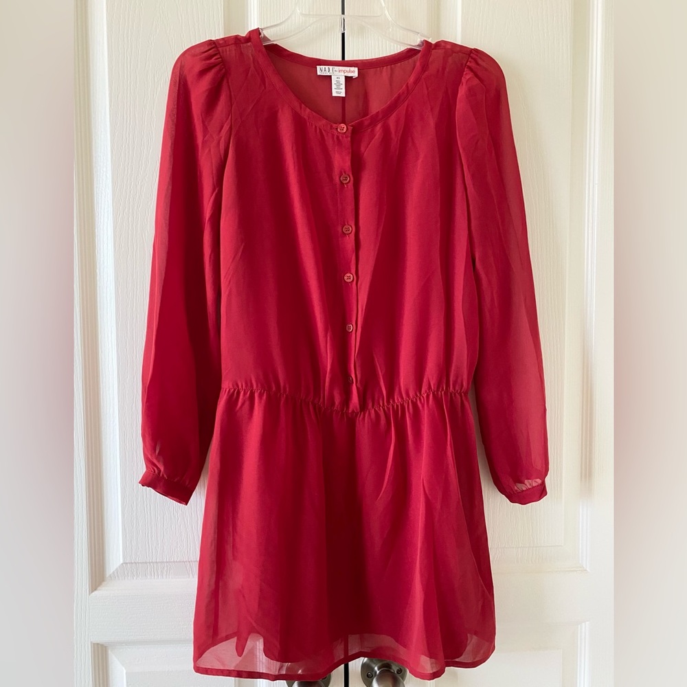 Made for Impulse Sheer Dress - Ross Red